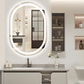 LED Oval Bathroom Mirror 40"x24" Oval Bathroom Vanity Mirror for Wall Anti-Fog 3 Colors & Dimmable Bathroom Mirror for Over Sink with Lights Memory Function Shatterproof LED Mirror