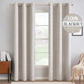 MIULEE 100% Blackout Linen Curtains by MIULEE