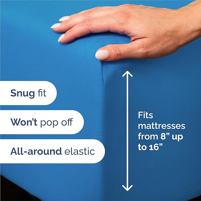 King 6 Piece Sheet Set - Comfy Breathable & Cooling - Ultra-Soft Hotel Luxury Bedding Set with 8-16 Inch Deep Pockets - 1 Flat & 1 Fitted Sheet & 4 Pillowcases - Wrinkle Free & Easy Care - Royal Blue