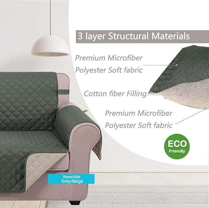 U-NICE HOME 4 Seater Sofa Cover 91''Large Couch Cover, Pet Friendly, Elastic - Image 4