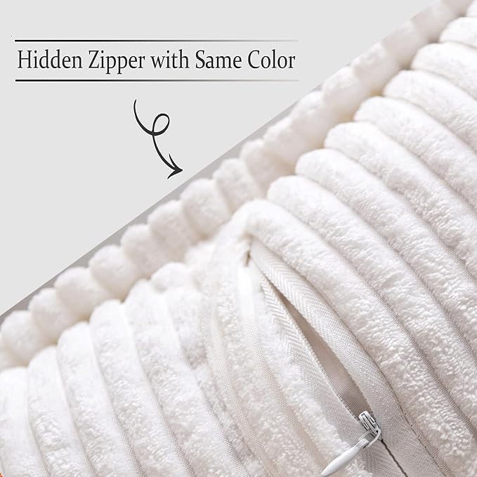 MIULEE Decorative Lumbar Throw Pillow Covers 12x20 Inch White 2 Pack | Boho - Image 3