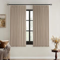 MIULEE Copper Brown Pinch Pleated 100% Blackout Linen Curtains 40x63 Inches | by MIULEE