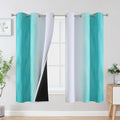 Teal and Grayish White Ombre Blackout Curtains by ESTELARTEXTILER