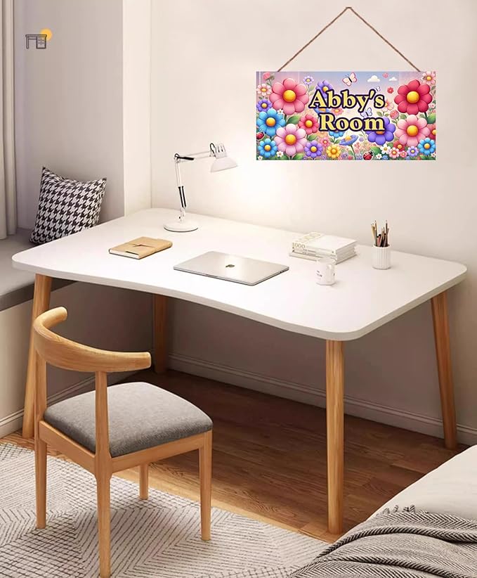 Personalized Name Vintage Flowers Sign For Girls Room Nursery Door Butterfly Wood Plaque Hanging Wall Art Decor For Kids Bedroom Nursery Home Kitchen Garden Yard Wall Bedroom Club