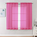 Chyhomenyc Sheer Curtains 63 Inch Length 2 Panels, Hot Pink | Light Filtering by Chyhomenyc