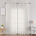 White Sheer Curtains 78 Inches Long 2 Panels by OVZME