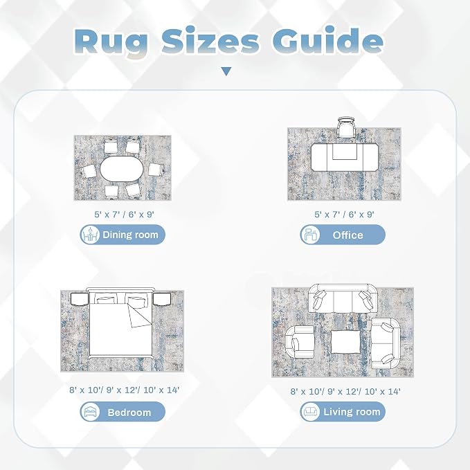 pmtsns Area Rugs 9x12 for Living Room: Washable Rug Modern Abstract Neutral - Image 8
