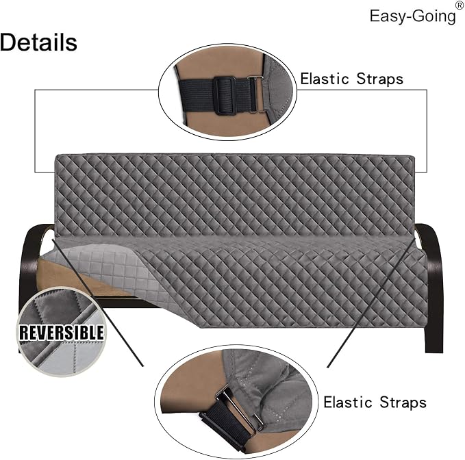 Easy-Going Reversible Couch Cover, Large Futon Sofa, Water Resistant Furniture - Image 3