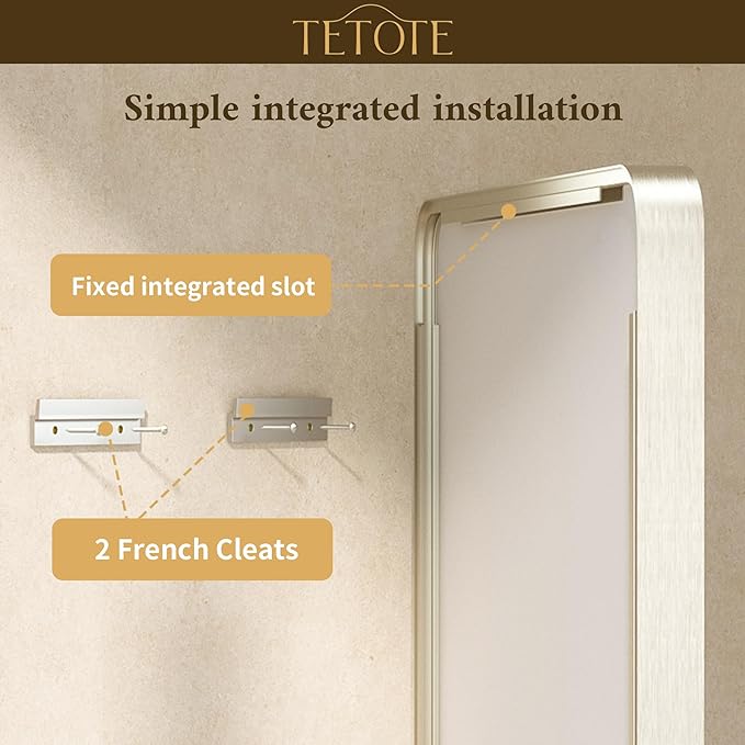 TETOTE Brushed Nickel Mirror 48 x 30 Brushed Nickel Metal Framed Bathroom Mirror, Tempered Glass, Modern Farmhouse Wall Mounted Mirror for Decorative(Horizontal/Vertical)