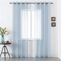 DUALIFE Dusty Blue Sheer Curtains 96 Inch Length for Living Room Decor Set of 2 Panels Grommet Window Look Semi Sheer Transparent Grey Blue Sheer Curtains for Bedroom 52x96 Inches Long Stone Blue