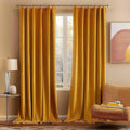 MIULEE Velvet Blackout Curtains 52x84 inches 2 Panels Mustard Yellow | Luxury by MIULEE