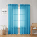 Turquoise Sheer Curtains 78 Inches Long 2 Panels, Elegant Gauzy Airy Light by Lecloud