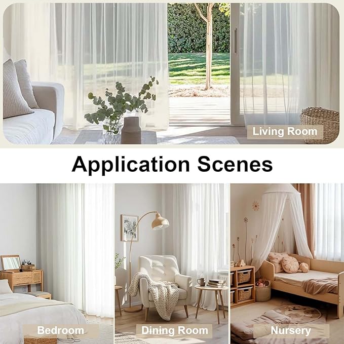 Extra Long Sheer Curtains 120 Inches Long, Sheer Curtain, Voile Rod Pocket - Image 6