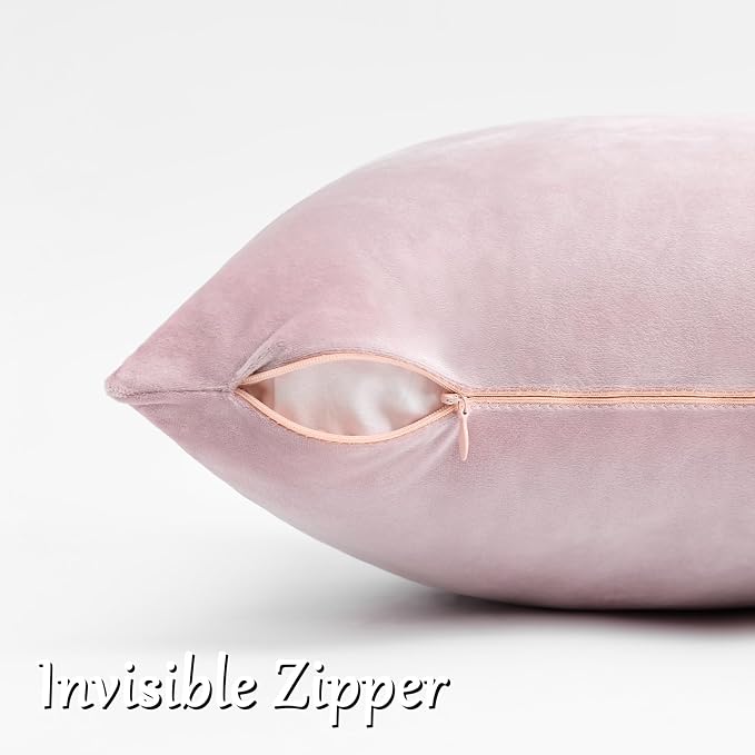 GIGIZAZA Sweet Lilac Velvet Throw Pillow Covers 22x22 Pack of 2 | Decorative - Image 4