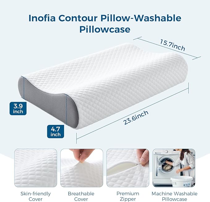 Inofia 12 Inch Twin Mattress with Memory Foam Cervical Neck Pillow Included, Medium Firm Feels, Low Motion Transfer, Full Body Support and Release for All Sleeper