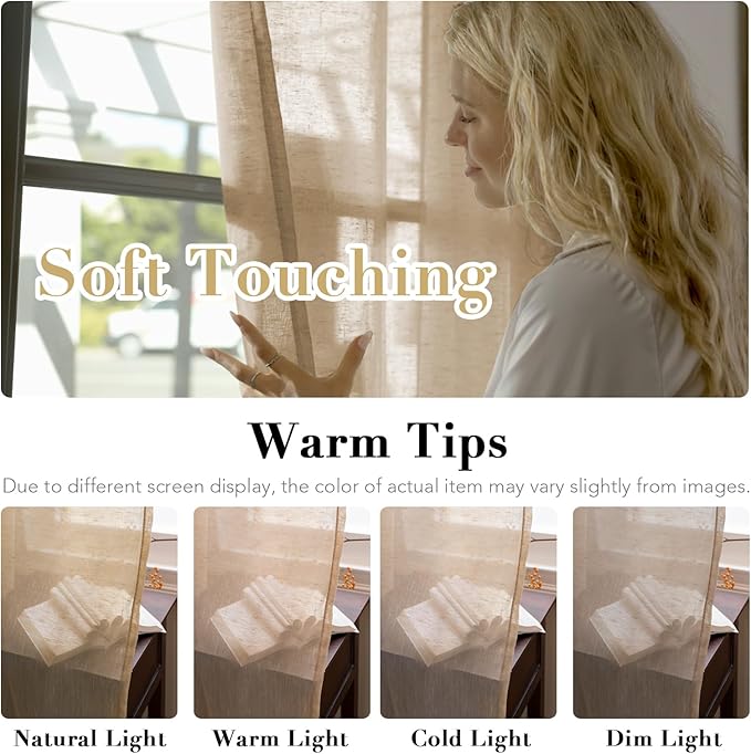 Window Treatments Linen Curtain Panels Open Weave - Image 3