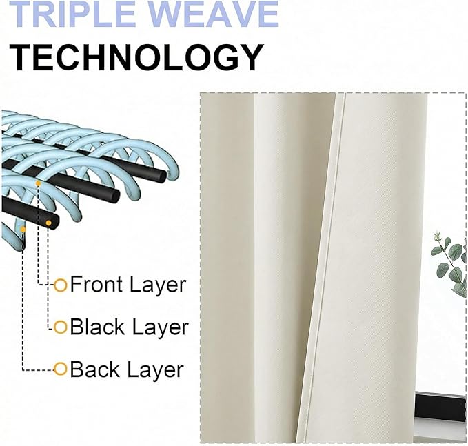Simplebrand Ava Light Beige Light Filtering Curtains - Image 5