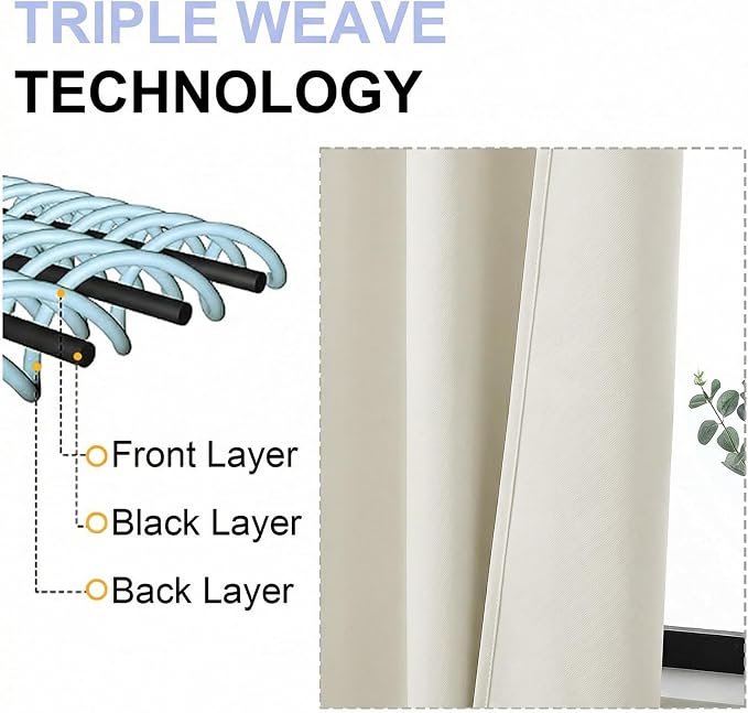 Simplebrand Ava Light Beige Light Filtering Curtains - Image 5