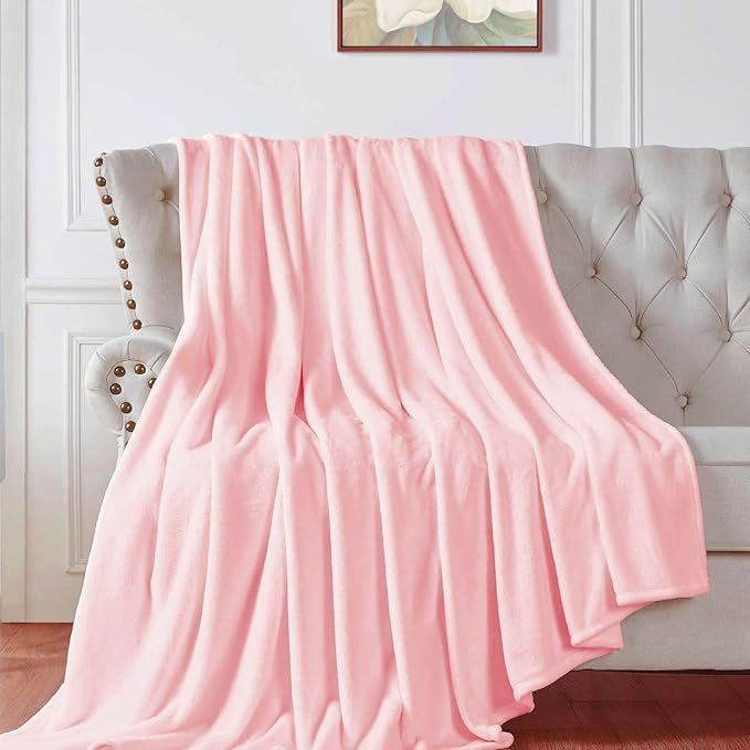 Walensee Fleece Blanket Plush Throw Fuzzy Lightweight (XL-Twin Size 66x90 Pink) Super Soft Microfiber Flannel Blankets for Couch, Bed, Sofa Ultra Luxurious Warm and Cozy for All Seasons