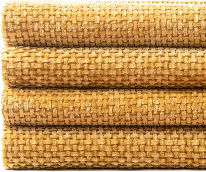 MIULEE Soft Decorative Chenille Pillow Covers Gold 20x20 Pack of 4 | Modern - Image 6