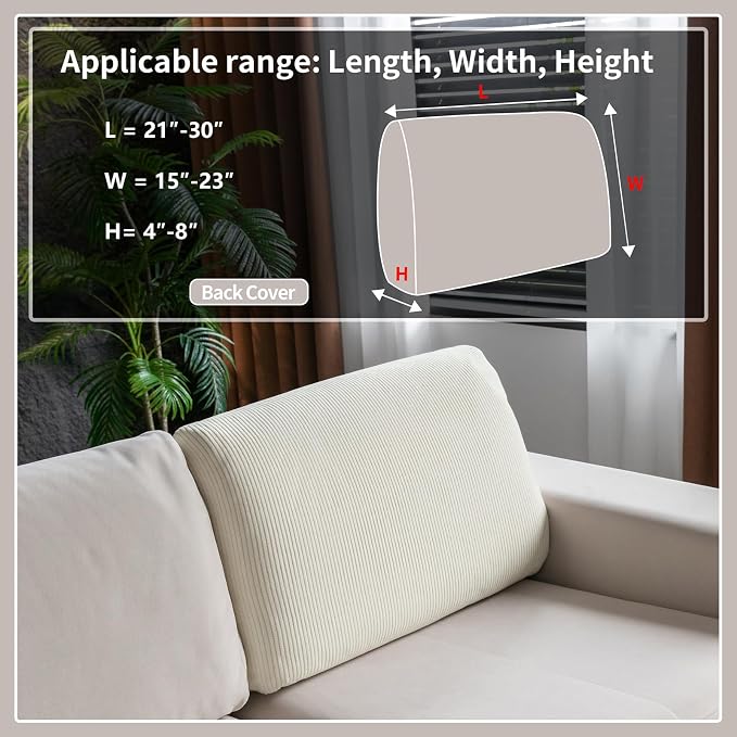 OHSIO Sectional Couch Covers, Wear Resistant Stretch Sofa Covers Washable Soft - Image 2