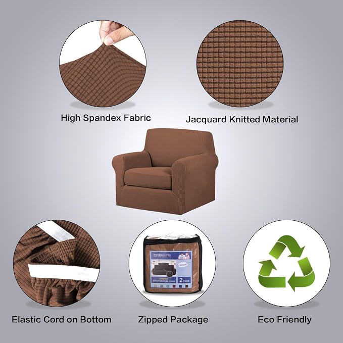 H.VERSAILTEX 2-Piece Armchair Cover Chair Slipcovers - Image 4