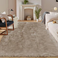 Latepis Beige Faux Fur Rug 8x10, Faux Fur Sheepskin Rug by Latepis