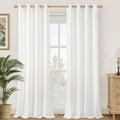 YoungsTex White Linen Light Filtering Curtains 84 Inches Long 2 Panels by YoungsTex