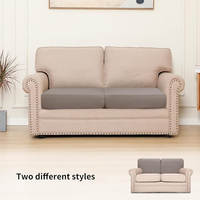 Easy-Going Stretch 2 Pieces Loveseat Couch Cushion Cover - Image 2