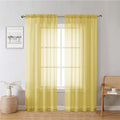 Yellow Sheer Curtains 78 Inches Long 2 Panels, Gauzy Light Filtering Breathable by Lecloud