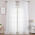 Chyhomenyc Extra Long White Sheer Curtains 102 Inches Long 2 Panels by Chyhomenyc