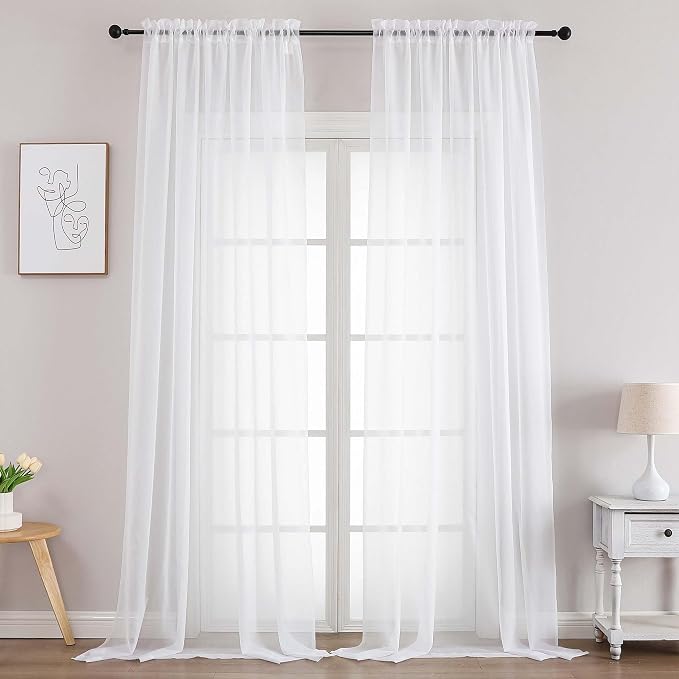 Chyhomenyc White Sheer Scarf Valances by Chyhomenyc