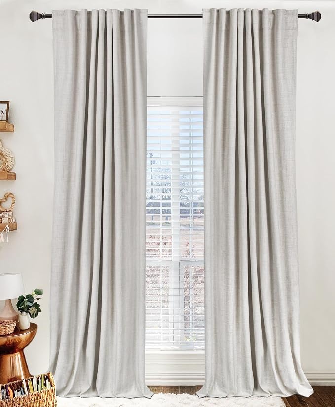 Linen Textured Total Blackout Curtains by 100BlackoutShield