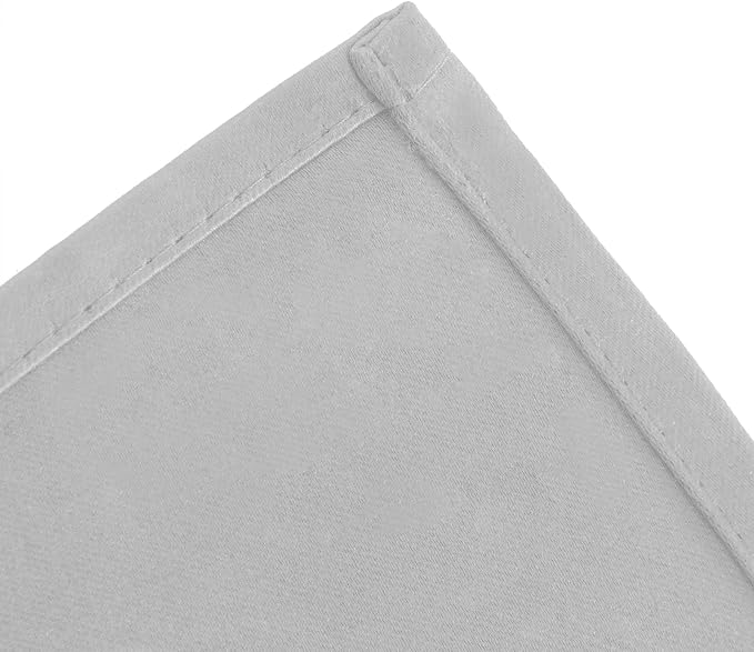 Blackout Curtains 66 x 54 Inch Long Light Grey Curtains Set of 2 Panels Room - Image 7