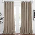 NICETOWN Room Darkening Curtain Panels - Home Fashion Ring Top Thermal Insulated Room Darkening Curtains for Bedroom/Living Room (2 Panels, 80" Wide by 95" Long, Taupe)