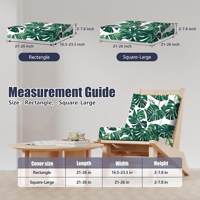8Pcs Outdoor Cushion Covers, Stretch Patio Furniture Couch Chair Slipcovers | - Image 2
