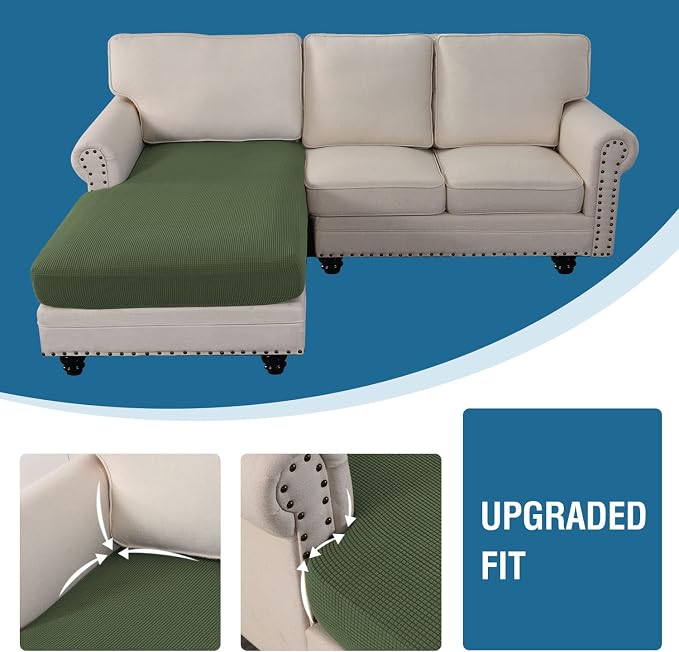 H.VERSAILTEX Sectional Couch Covers 1 Piece Chaise Slipcover L Shape Separate - Image 6