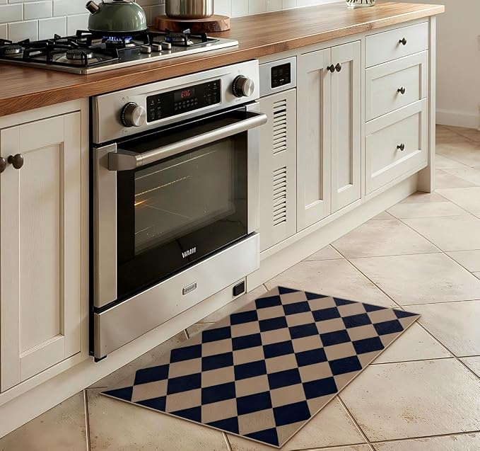 Lahome Checkered Easy Jute Front Door Mat, 2x3 Kitchen Outdoor Rug Washable | - Image 7