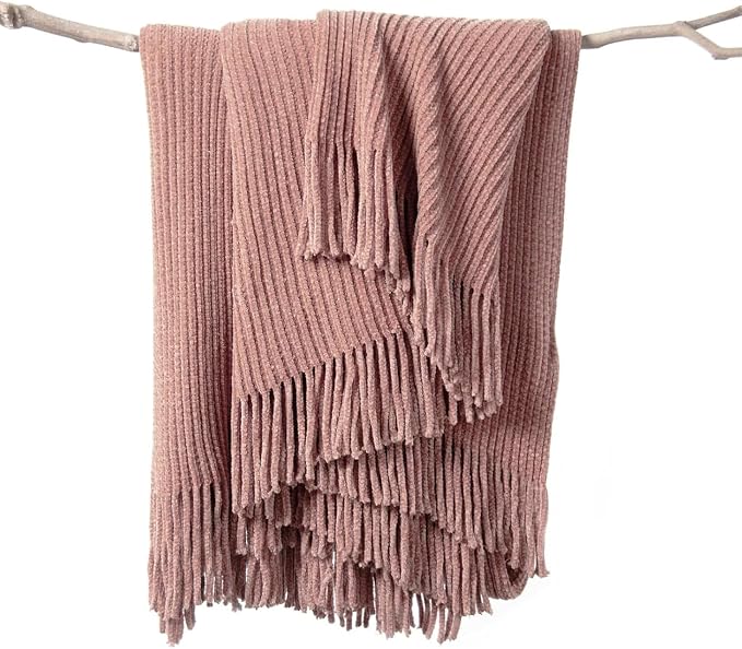 lifein Throw Blanket for Couch, Soft Boho Decor Bed Throw, Cozy Chenille by lifein