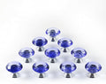 12pcs Diamond Shape Crystal Glass 30mm Drawer Knob Pull Handle Usd for Cabinet, Drawer (Blue)