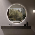 Niccy Round Led Mirror for Bathroom, 44" Circle Frameless Backlit Mirror wiht Light, Anti-Fog, 3 Colors, Waterproof, Memory Function