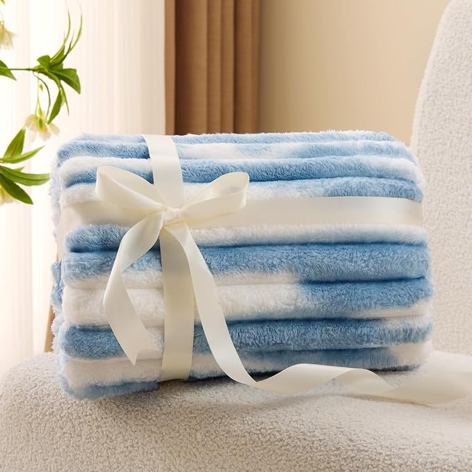 BEDELITE Striped Fleece Throw Blanket, Soft Cozy, Lightweight Warm, - Image 2