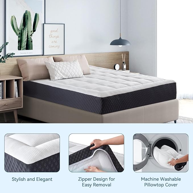 ONENICE 12 Inch California King Mattress in a Box, Breathable Gel-Memory Foam Plus Pillowtop Mattress for Pressure Relief, CertiPUR-US Certified Bed in a Box, Fiberglass-Free