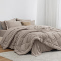 Love's cabin Queen Comforter Set Burlwood, 7 Pieces Queen Bed in a Bag, All Season Queen Bedding Sets with 1 Comforter, 1 Flat Sheet, 1 Fitted Sheet, 2 Pillowcase and 2 Pillow Sham