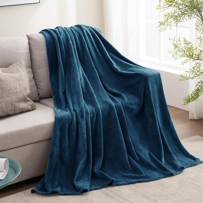 BEDELITE Fleece Blanket Soft Plush Twin Size Blanket Mineral Blue 60"x80" | - Image 5