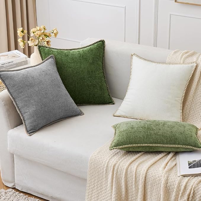 MIULEE Decorative Euro Sham Pillow Covers 24x24 Inch Dark Gray 2 Pack | - Image 7