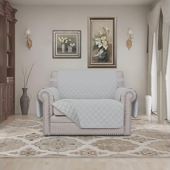 Easy-Going Reversible Couch Cover, Oversized Chair, Light Gray/Light Gray | - Image 2