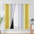 Yellow and Greyish White Ombre Blackout Curtains by ESTELARTEXTILER