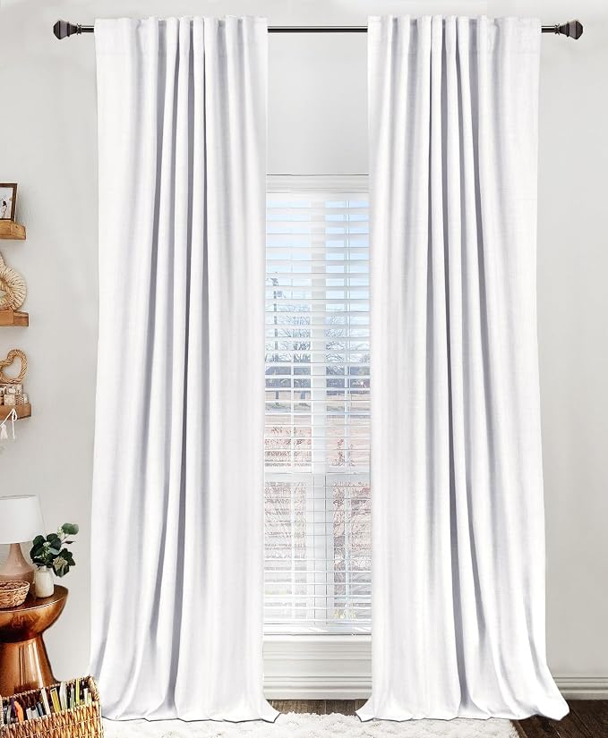 Faux Linen Total Blackout Curtains by 100BlackoutShield