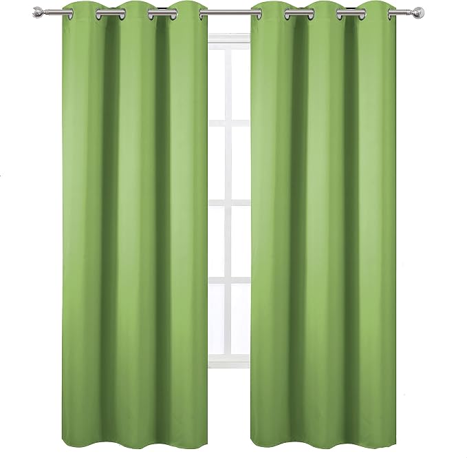 Light Green Thermal Blackout Curtains/42 x 95 Inch/Set of 2 Panels Room - Image 2